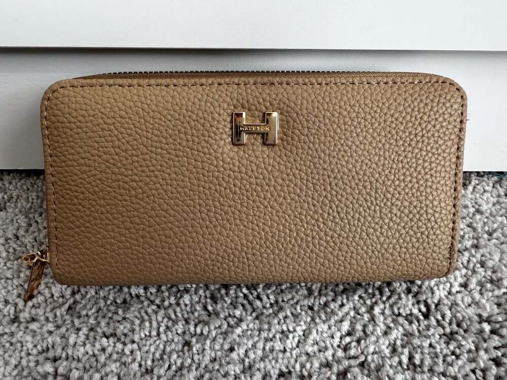 Halston Double Zip Vegan Leather Wallet